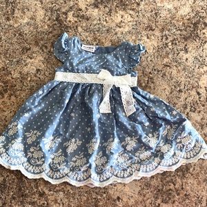 NWT Denim Infant Polka Dot Dress 12M